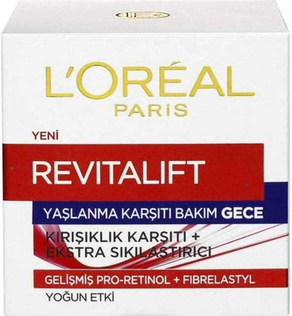 Loreal Revitalift Yaşlanma Karşıtı Gece Bakım Kremi 50ml Kırışıklık Karşıtı + Ekstra Sıkılaştırıcı ürün görseli 1