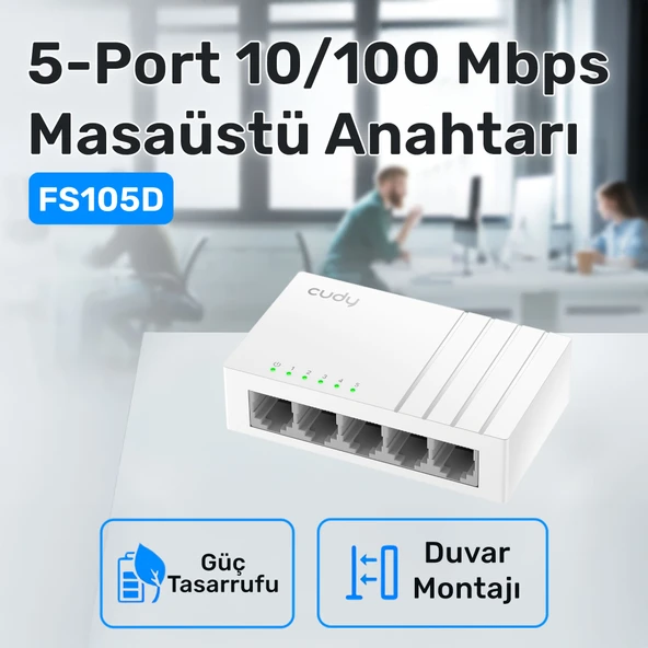 Cudy FS105D 10/100Mbps 5 Port Megabit Switch - Resim 5