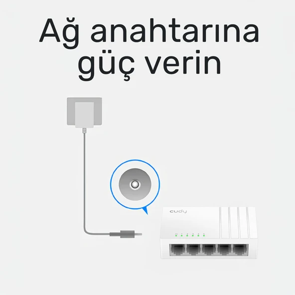 Cudy FS105D 10/100Mbps 5 Port Megabit Switch - Resim 8