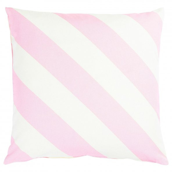 Kırlent Kılıfı, Pembe-Beyaz Çizgili Model 50x50 cm Salon-Bahçe Dekorasyonu ürün görseli 1
