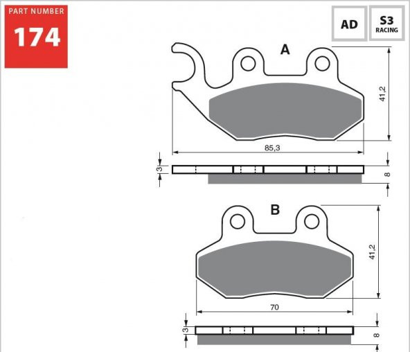 GOLD AD 174 FREN BALATA SİNTER METAL ürün görseli 1