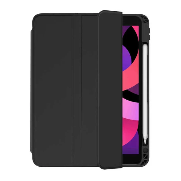 Smcase Apple iPad 10.2 2021 9.Nesil Kılıf Standlı Kalem Bölmeli Arkası Şeffaf nt1 ürün görseli 1