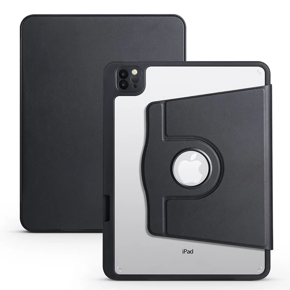 Smcase Apple iPad Air 10.9 2022 5.Nesil Kılıf Smart Kapaklı Kalem Bölmeli Termik Arkası Şeffaf T1 ürün görseli 1