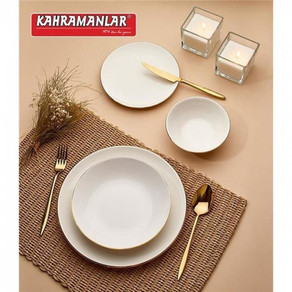 Kahramanlar Katre Gold 12 Kişilik 55 Parça Porselen Yemek Takımı ürün görseli 1