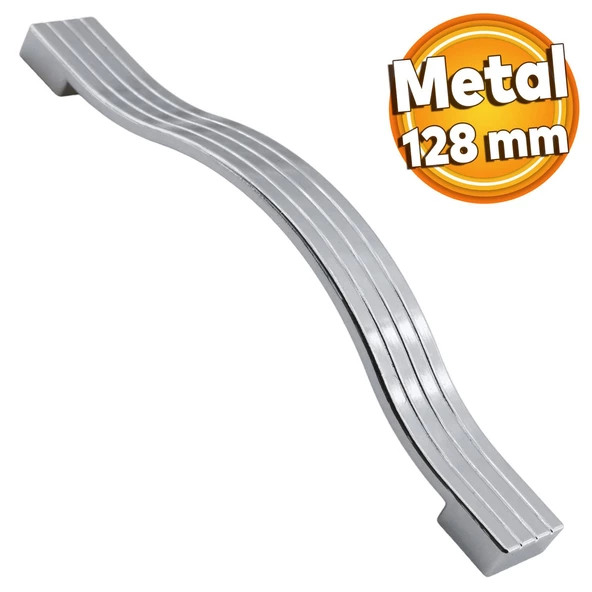 Akasya Metal Mobilya Mutfak Dolabı Çekmece Kapı Dolap Kapak Kulpu Kulpları Kulbu Krom 128 Mm Kulp ürün görseli 1
