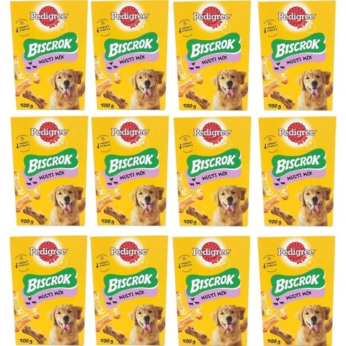 Pedigree Biscrok Multi Mix Köpek Ödül Bisküvisi 500 gr 12 Adet ürün görseli 1