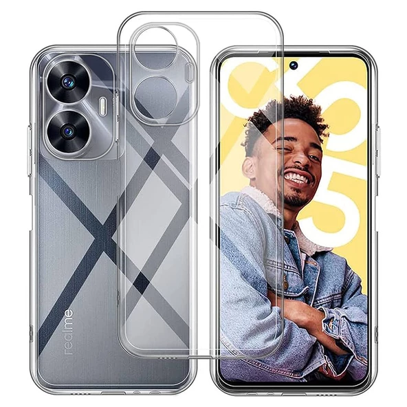 Realme C55 Kılıf Kamera Korumalı Silikon Şeffaf Arka Kapak ürün görseli 1