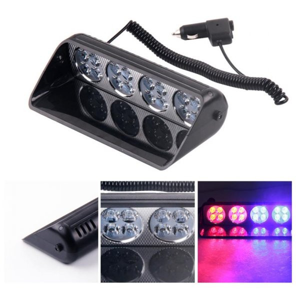 Cam İçi Çakar Lamba Uzaktan Kumandalı 16 Led 24W 12V Kırmızı-Mavi / LAPA520 ürün görseli 1