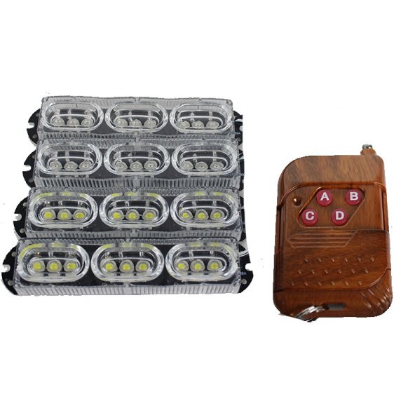Space Çakar Lamba Uzaktan Kumandalı 4'lü 9x4 Led Beyaz-Beyaz/Kırmızı-Mavi / LAPA519 ürün görseli 1