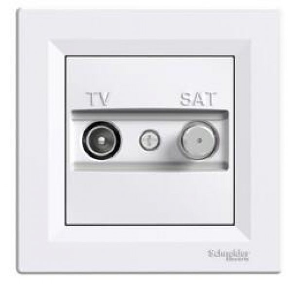 Schneider EPH3400121 Asfora Beyaz 1dB Sonlu İkili TV SAT Prizi ürün görseli 1