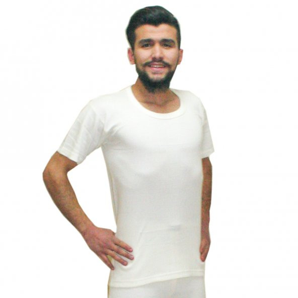 Angora Tavşan Yünü Termal Kısa Kol Bora Angorra ürün görseli 1