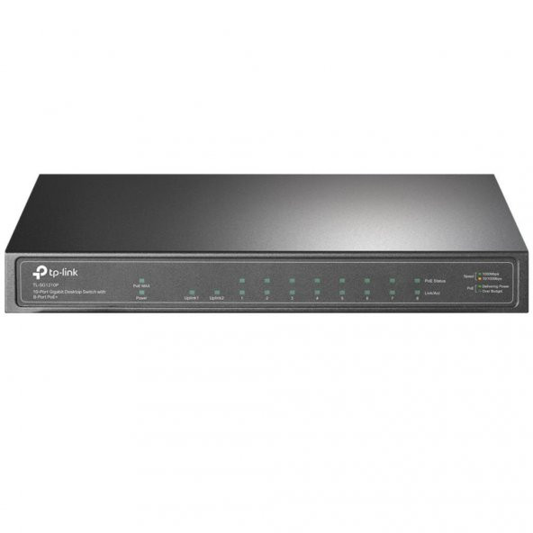 TP-Link TL-SG1210P 10-Port Gigabit Desktop Switch 1-SFP 8-Port PoE+ (64W) ürün görseli 1