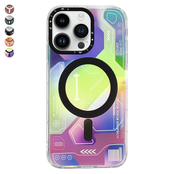 iPhone 14 Pro Kılıf Magsafe Özellikli Infinity Desenli Silikon Kapak ürün görseli 1