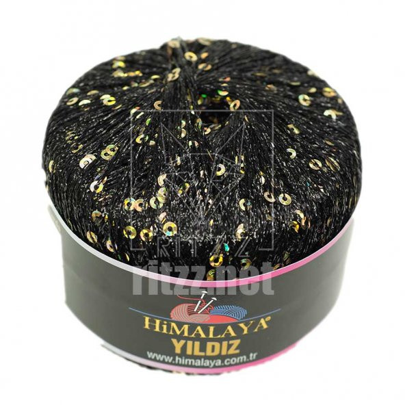 Himalaya Yıldız / Siyah Simli Gold Pullu / 58110 ürün görseli 1