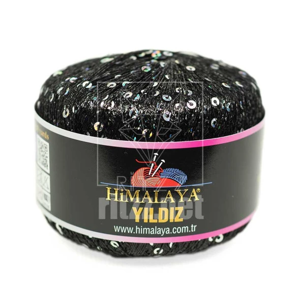 Himalaya Yıldız / Siyah Simli Gümüş Pullu / 58109 ürün görseli 1