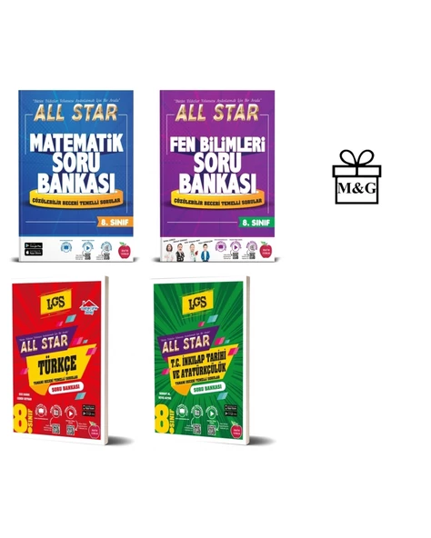 8.Sınıf All Star Matematik Fen Bilimleri Türkçe Ve T.C. İnkılap Tarihi Ve Atatürkçülük Soru Bankası ürün görseli 1