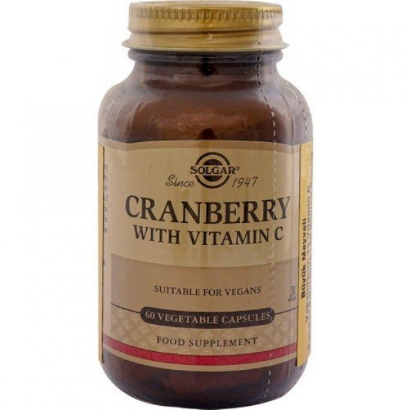 Solgar Cranberry with Vitamin C 60 Kapsül ürün görseli 1