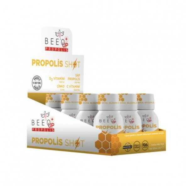 Bee'o Up Propolis Çinko+D3+C Shot 50 ml - 12 Adet ürün görseli 1