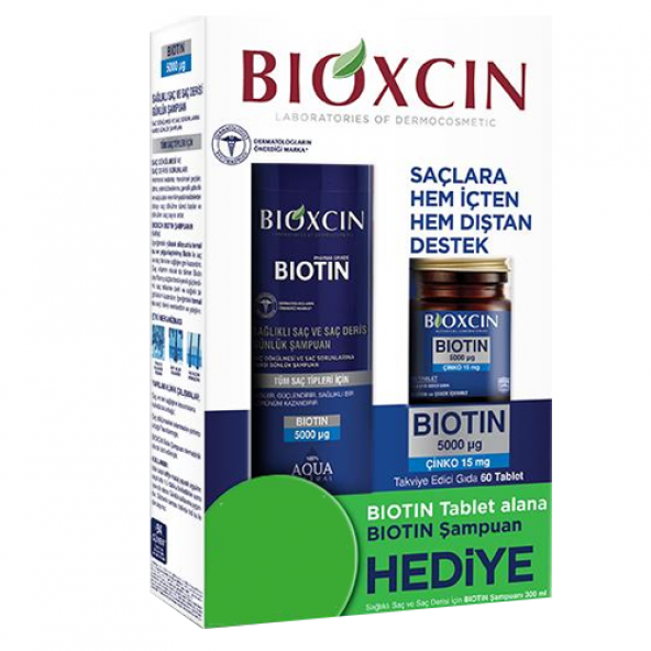 Bioxcin Biotin 5000mcg 60 Tablet + Şampuan Hediye ürün görseli 1