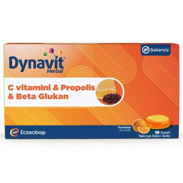 Dynavit Herbal Vitamin C & Propolis & Betaglukan 16 Pastil ürün görseli 1