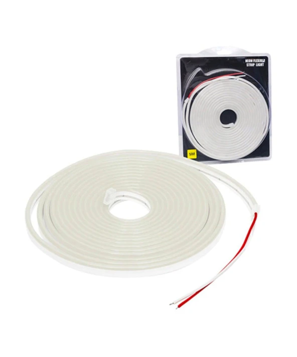 12V Neon Led 6X12 Beyaz Işık 5mt ürün görseli 1