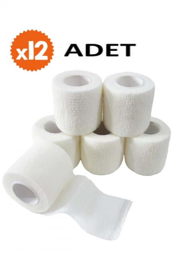 12 Adet Elastik Kendinden Yapışkanlı Koban Bandaj 5 cm ürün görseli 1