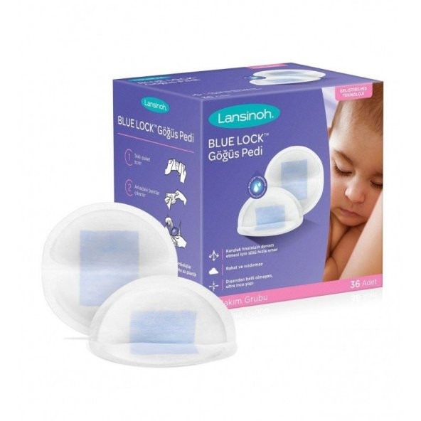 Lansinoh Blue Lock Göğüs Pedi 36lı ürün görseli 1