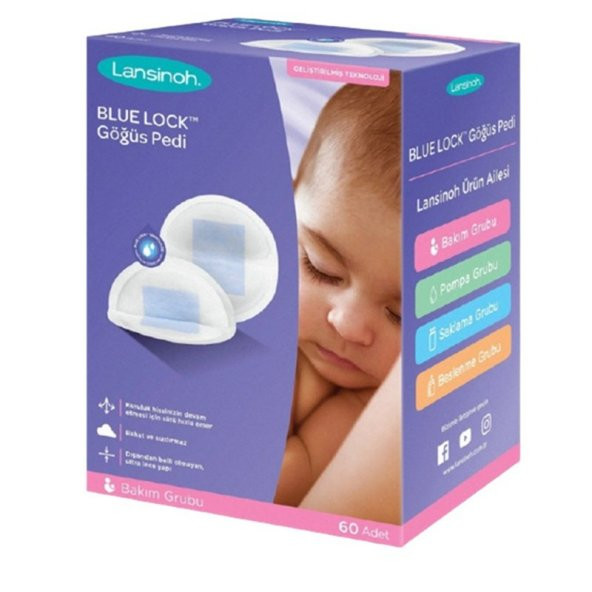 Lansinoh Blue Lock Göğüs Pedi 60lı ürün görseli 1