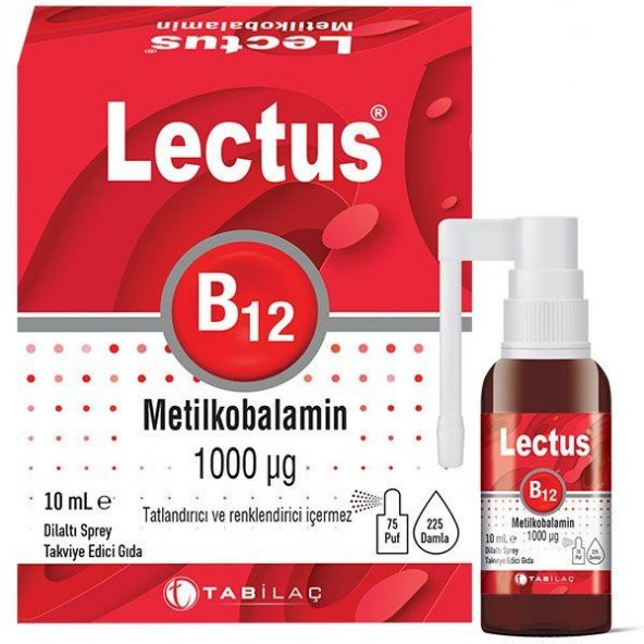 Lectus Metilkobalamin Dilaltı Sprey 10 ml ürün görseli 1