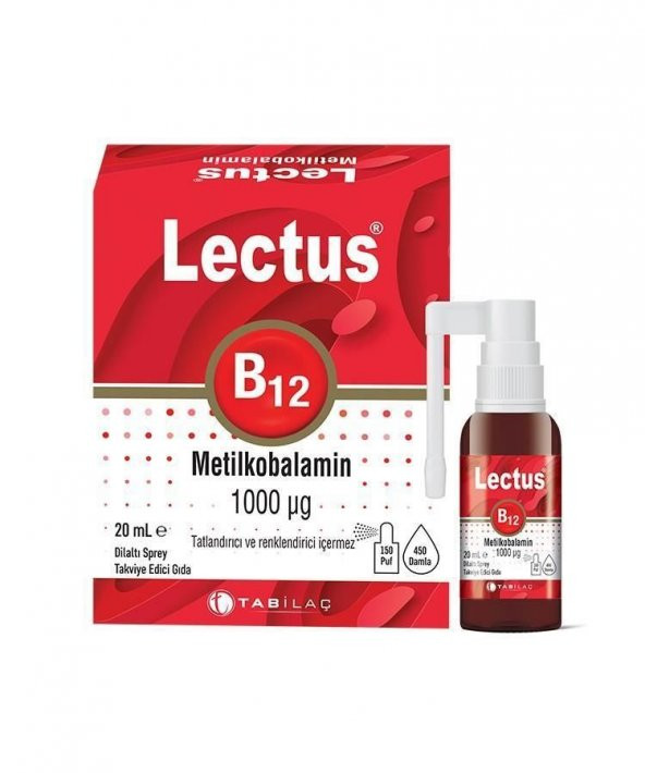 Lectus Metilkobalamin B12 Dilaltı Sprey 20 ml ürün görseli 1