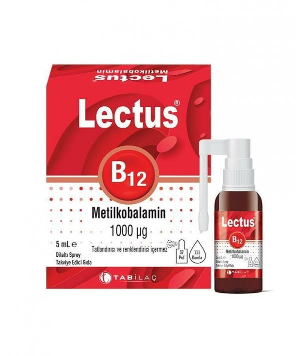 Lectus Metilkobalamin B12 Dil Altı Sprey 5 ml ürün görseli 1