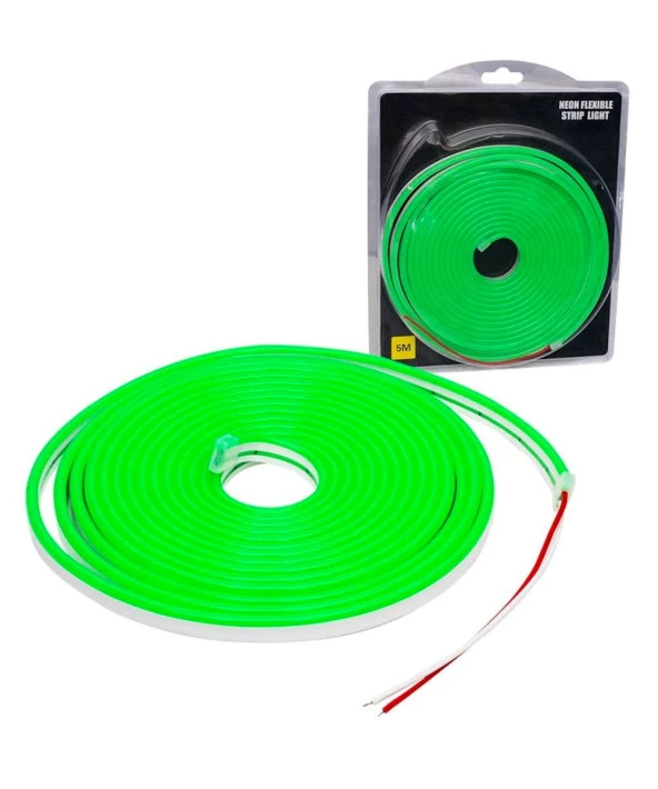 12V Neon Led 6X12 Yeşil Işık 5Mt ürün görseli 1