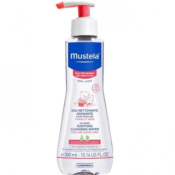 Mustela Soothing Cleansing Water Çok Hassas Ciltler İçin Durulama Gerektirmeyen Temizleme Sıvısı 300 ml ürün görseli 1