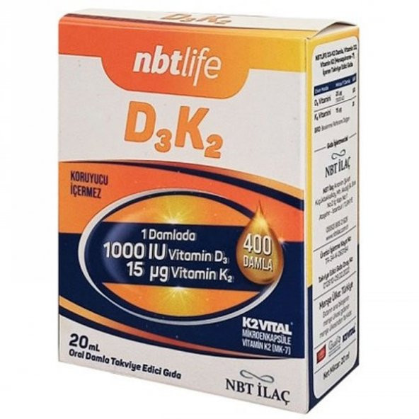 Nbtlife D3K2 Vitamin 20 ml Damla ürün görseli 1