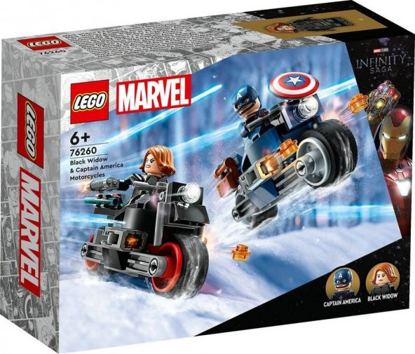 LEGO Super Heroes 76260 Black Widow & Captain America Motorcycles ürün görseli 1