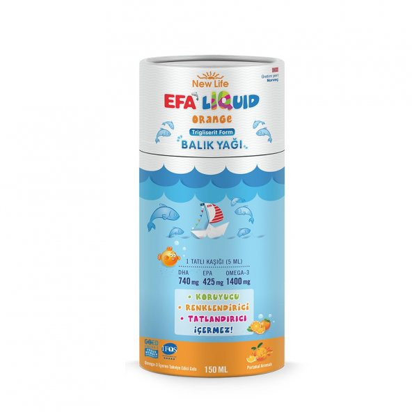 New Life EFA Liquid Orange Balık Yağı Şurubu 150ml ürün görseli 1