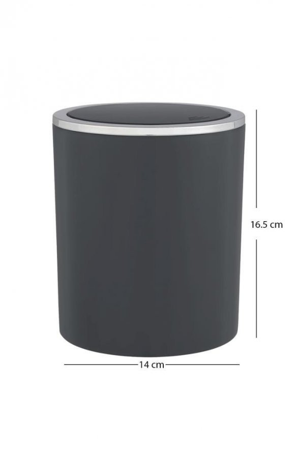 Antrasit, Çöp Kovası 2 Litre - İnca Model - Resim 3