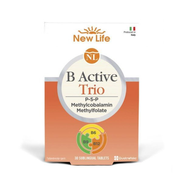 New Life B Active Trio Takviye Edici Gıda 30 Dilaltı Tablet ürün görseli 1