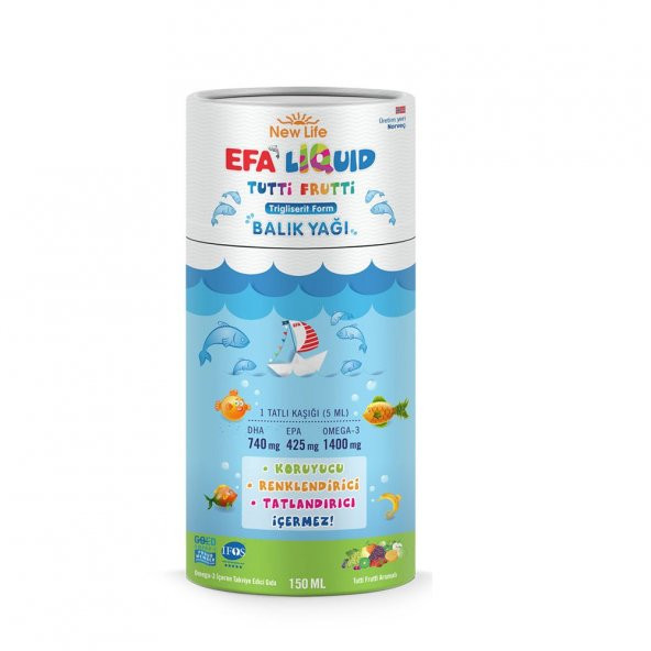 New Life EFA Liquid Tutti Frutti Balık Yağı Şurubu 150ml ürün görseli 1