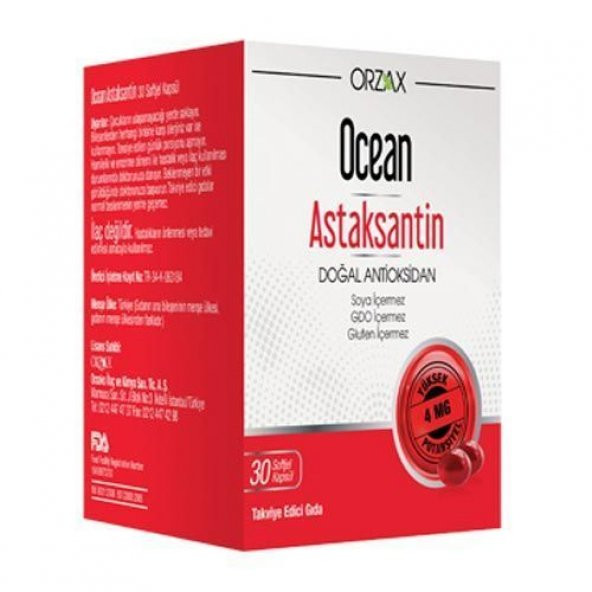 Ocean Astaksantin 30 Kapsül ürün görseli 1