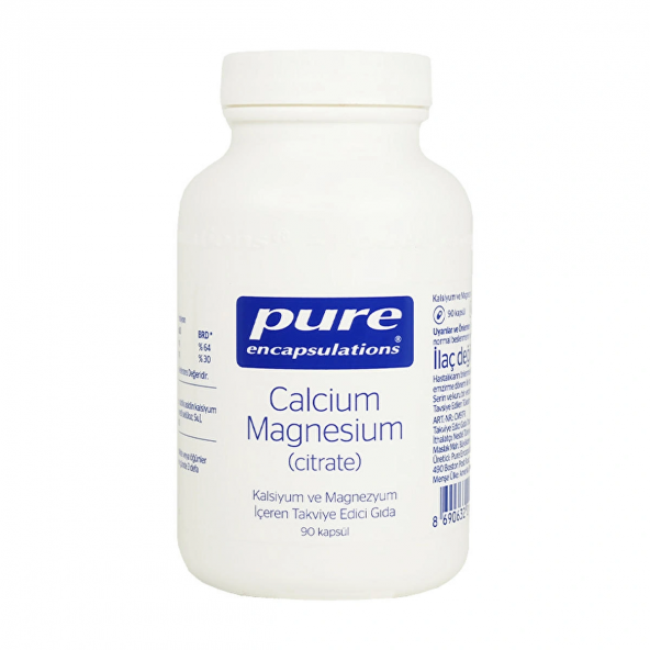 Pure Encapsulations Calcium Magnesium Citrate Aromasız 90 Kapsül ürün görseli 1