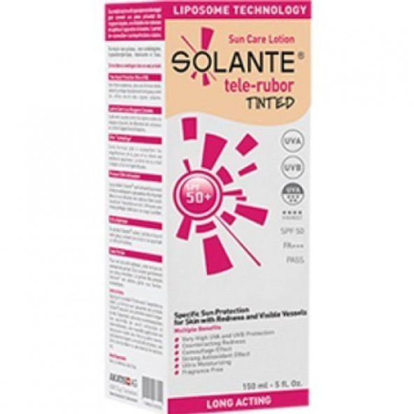 Solante Tele-Rubor Lotion Tinted Renkli Spf 50 150 m ürün görseli 1