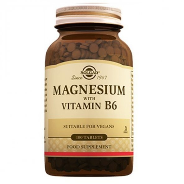 Solgar Magnesium with Vitamin B6 100 Tablet ürün görseli 1