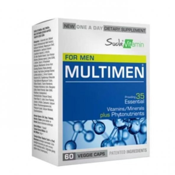 Suda Vitamin Multimen For Men Multivitamin 60 Bitkisel Kapsül ürün görseli 1