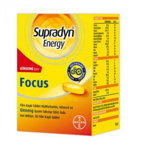 Supradyn Energy Focus 30 Tablet ürün görseli 1
