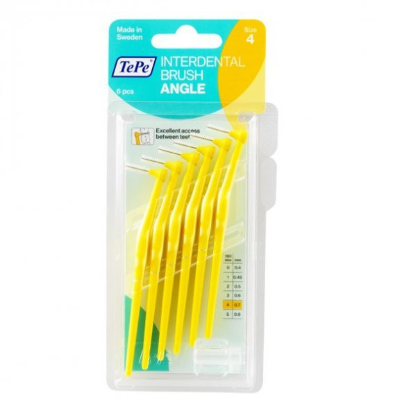 Tepe Angle Arayüz Diş Fırçası Sarı 0.7 mm  6 lı ürün görseli 1