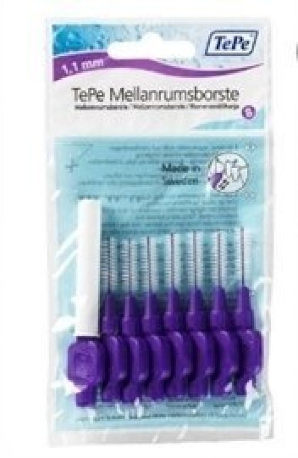 Tepe Diş Arası Fırçası 1.1 mm Mor 8 li ürün görseli 1