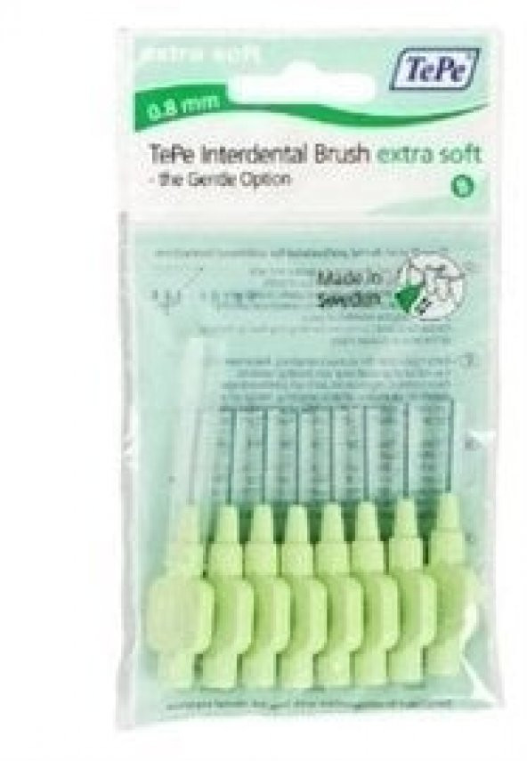 Tepe Ekstra Soft Yumuşak Arayüz Fırçası 0.8 mm Yeşil 8 li ürün görseli 1