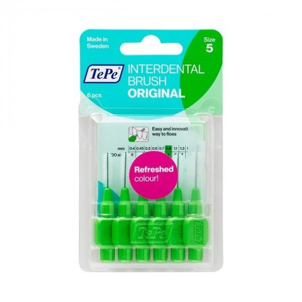 Tepe Interdantal Brush Diş Arası Fırçası 0.8 mm Yeşil Blister 6 lı ürün görseli 1