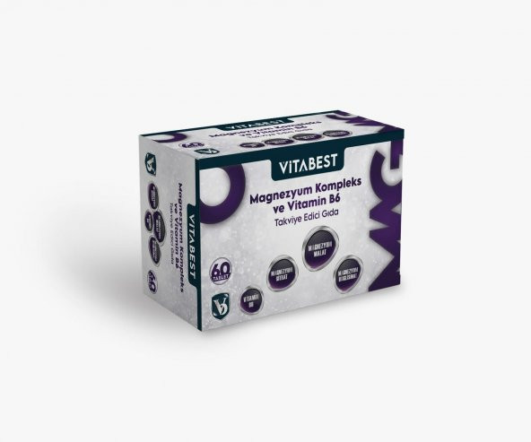 Vitabest Magnezyum Kompleks ve Vitamin B6 60 Tablet ürün görseli 1